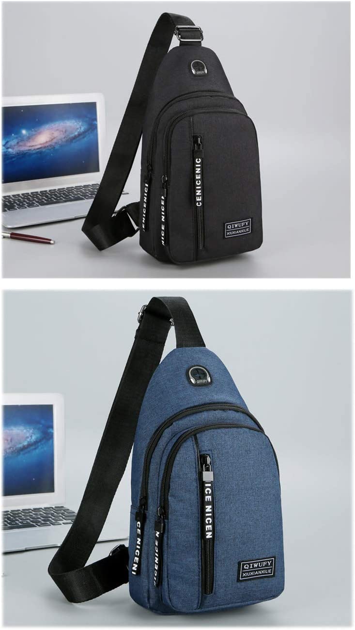 Small Sling Bag Crossbody Chest Shoulder Water Resistant Purse One Strap Travel Bag for Men Women Boys With Earphone Hole - Image 8